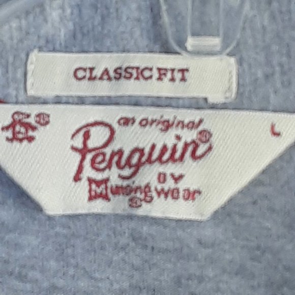 Mens Polo Large Heather Gray Classic Fit Penguin - Picture 6 of 7